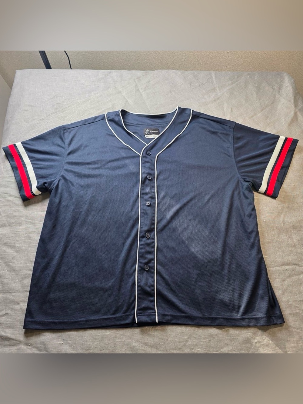 Original Use Baseball Shirt Men 2XL Blue Blank Jersey Casual Top